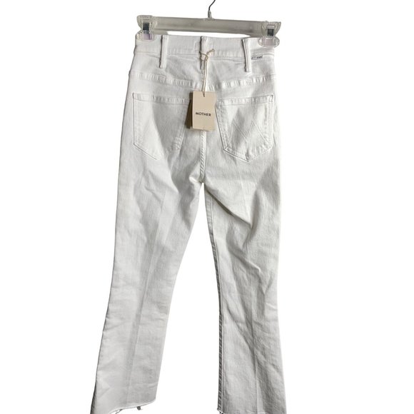 MOTHER The Hustler Ankle Fray White Jeans Sz 24 Fairest of Them All Stretch - Picture 6 of 8